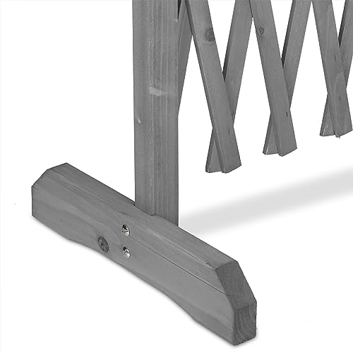 Relaxdays Rankgitter Holz, ausziehbar bis 185 cm, Rankhilfe Kletterpflanzen, Scherengitter freistehend, Garten, grau