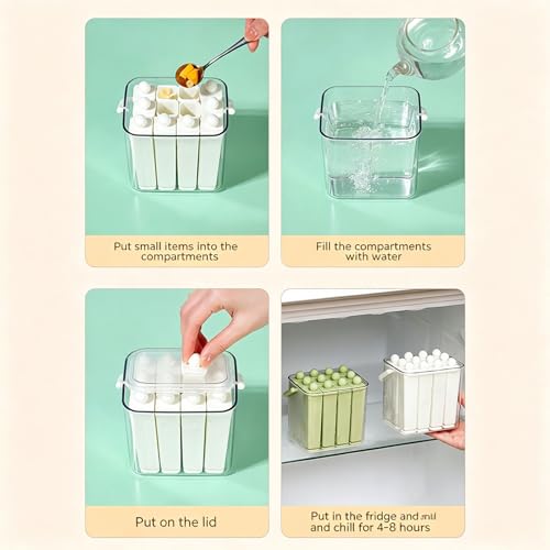 Molde flexible para paletas y cubitos de hielo verde miniatura 5