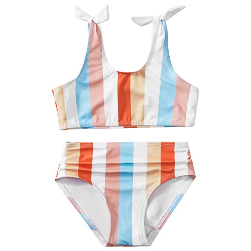 Toddler Girls Swimsuit Bowknot Swimwear Kids Two Piece Bathing Suits Bikini Set for Girls 2-12 Years