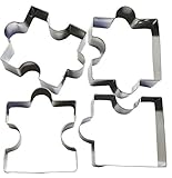 Puzzle Pieces Stainless steel Fondant Cutter Cookie Cutter Cake Art Birthday Party Decoration Mold 4...