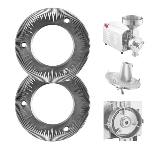 Image of VEVOR 2PCS Grinding Sheets for Electric Grain Mill Grinder, Cast Iron Dry Grinding Discs, Replacement Grinding Plates Compatible with VEVOR HN-2200, HN-3000 Corn Spice Mill Grinder