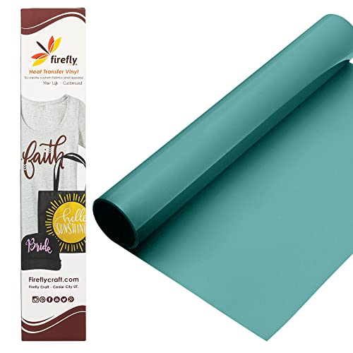 Firefly Craft Heat Transfer Vinyl Sheets - Jade Htv - Iron On Vinyl For Cricut, Htv Vinyl Sheets, Vinyl Iron On, Easy Cut & Weed, Compatible With Cricut & Silhouette Cameo - 1 Sheet 12" X 20" #TOP20