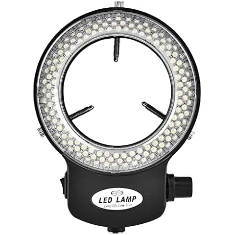 Bulipu White Adjustable 144 LED Beads Ring Light Illuminator for Stereo Microscope&Camera with Adapter(UK Plug,CE Certificate) Cover