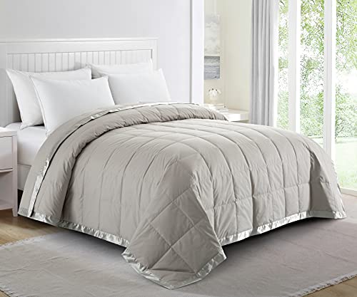 Up To 60% OFF puredown Soft Lightweight Down Blanket with Satin Trim for Bed 100% Cotton, Lazy Gray, King Size (108X90) Crazy Clearance puredown Soft Lightweight Down Blanket with Satin Trim for Bed 100% Cotton, Lazy Gray, King Size (108X90)