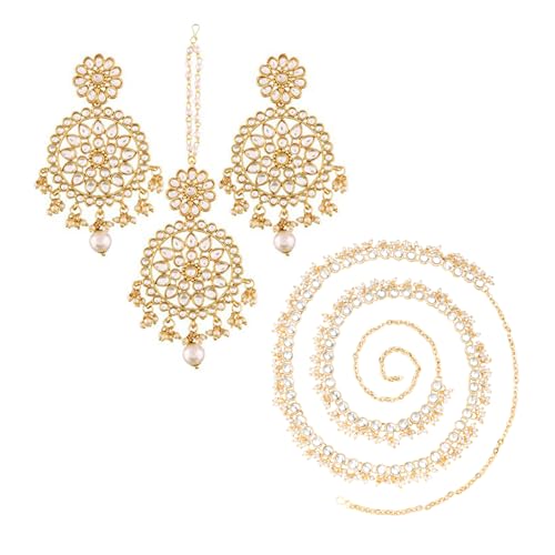 Image of Peora Kundan Faux Pearl Traditional Jewellery Set Gift for Women