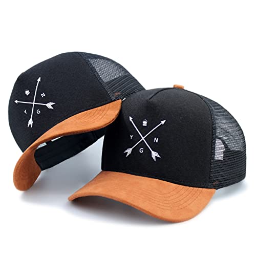 Boné Young Trucker Telinha Com Camurça Aba Curvada Masculino (Preto)