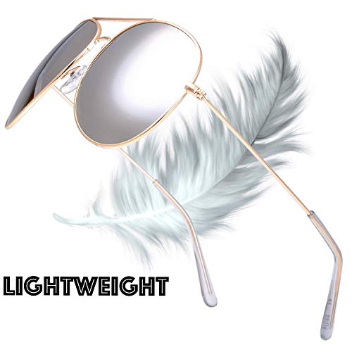 Image of The Fresh Classic Aviator Frame Light Color Lens XL Oversized Sunglasses Gift Box