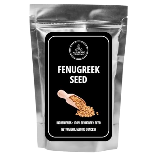 Naturevibe Botanicals Fenugreek Seeds Whole, 5lbs | Methi seeds | Gluten Free &amp; Non-GMO | Hair and skin health (80 ounces)