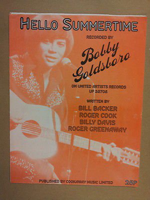 song sheet HELLO SUMMERTIME Bobby Goldsboro 1974: NN: 3438810032350: Amazon.com: Books