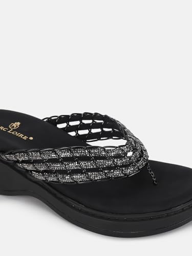 Image of Marc Loire Women's Embellished Slip-On Platform Heel Fashion Sandal for All Occasion