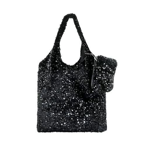 ANNUOZE Womens Sequin Tote Bag, Elegant Handbag, Soft...