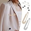 6 Stück Broschennadeln Brosche Damen Ausschnitt Verkleinern Strass Broschen für Kleidung Perlen Sicherheitsnadeln Klein Perle Pullover Schal Clips Anstecknadeln für Damen Kleid Hosen Rock Taille #2