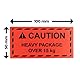 MD Labels Warnetiketten auf rolle 100x50mm CAUTION Heavy package over 15kg 500 Stück- Paketaufkleber für Amazon Vendor & FBA Fulfillment Paketaufkleber