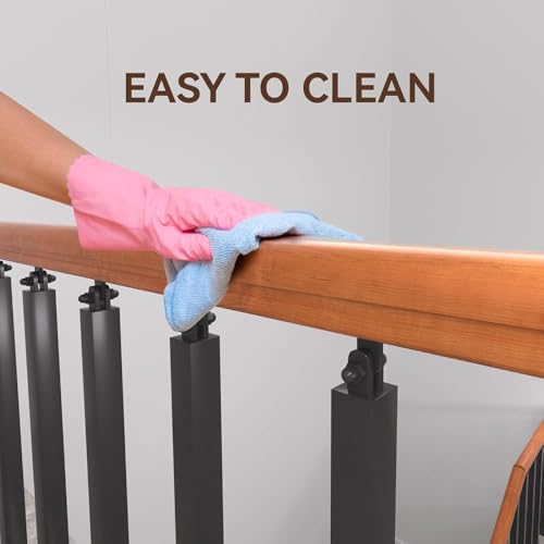 Postes de hierro negro para terraza y escaleras con base plana 4