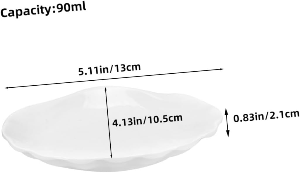 3Pcs Faux Bone China Side Dish Plates Flat Bottom Appetizer Dishes Food Serving Plates for Dipping Sauce Suitable for Entertaining and Dining