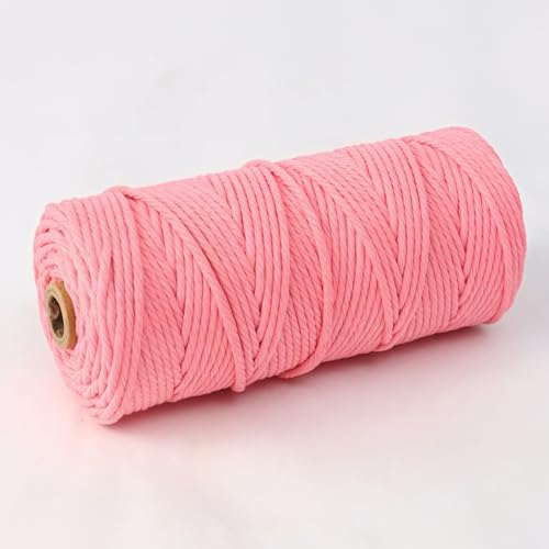 HSTWODE 1/7 cuerdas de algodón, hilo de macramé de 3 mm, 7 colores, cuerda de algodón multicolor para manualidades, punto bohemio, decoración para colgar en la pared, manualidades, plantas colgantes,
