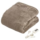 Mofua 電気毛布 洗える敷毛布 130×80cm シングル 表面フランネル 温度調節無段階 ダニ退治 頭寒足熱配線 足元 モフア MFD401H-H