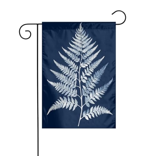 White Fern Leaves Garden Flag 12x18 Vertical Double Sided Farmhouse Holiday Outside Decorations Yard Flag