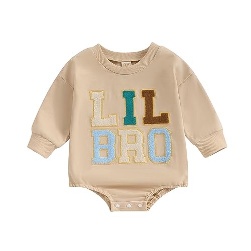 Image of YINGISFITM Toddler Baby Girl Clothes Long Sleeve Pullover Sweatshirt Romper Fall Winter Cute Sister Brother Matching Outfits