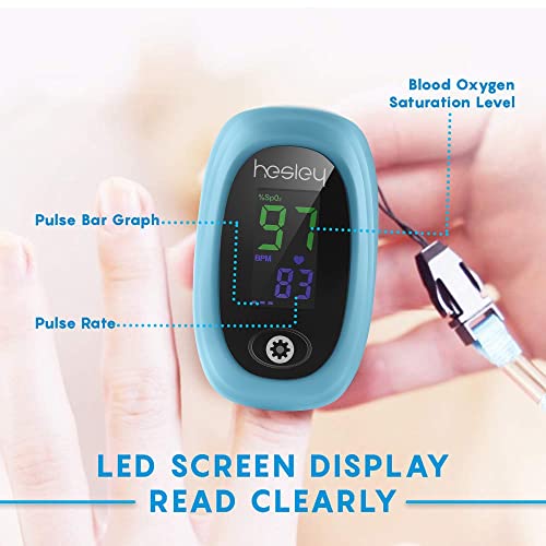 Hesley Pulse Oximeter Fingertip, Oxygen Saturation Monitor with