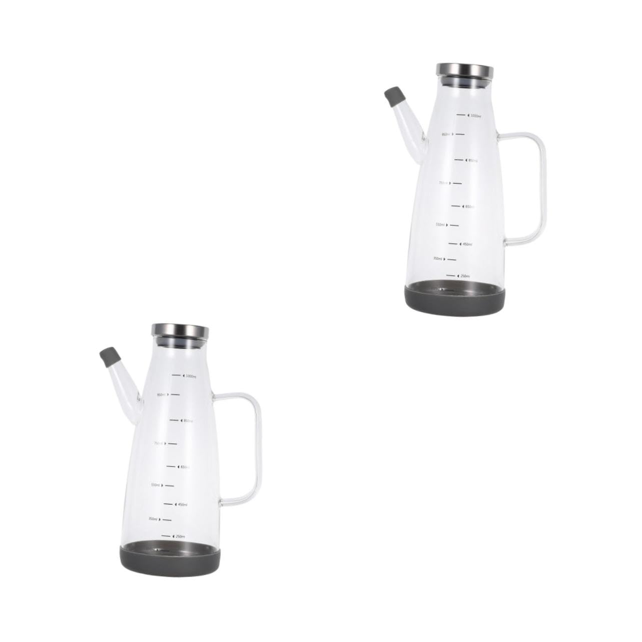 ABOOFAN 2 Piezas Dispensador de vinagre de cocina botella para vinagre y aceite recipiente de aceite de oliva dispensador de vaso Alto borosilicato Transparente