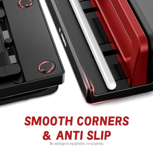 Image of ZORBES Adjustable Size Vertical Laptop Stand Slot for Desk Foldable,Ventilated Riser for Gaming,DJ & Office Use Safe & Practical Support Apple Other Laptops