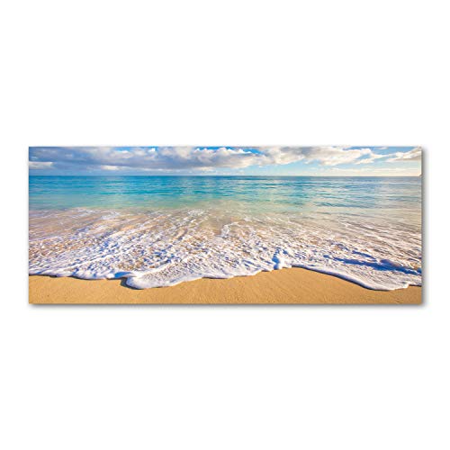 Splashback guard en verre trempe au design de paysage bleu hawaiien 125x50