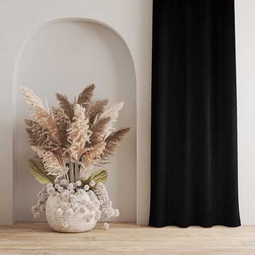 Image of LaVichitra 2 Pieces Premium Blackout Curtains - Thermal Insulated, 3 Layered, 100% Opaque Long Door Curtain - 9 ft, Black