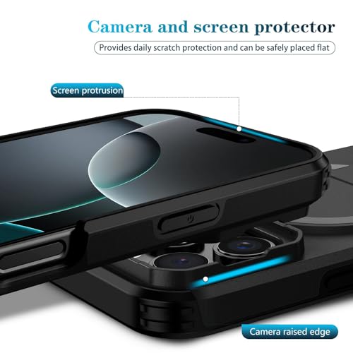 Image of ShieldTech MagStand Series Case for iPhone 16 Pro, Mobile Cover with Sliding Camera Shield, Mag-Safe, Kickstand, Shockproof for Apple iPhone 16 Pro - Black