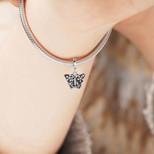 925 Sterling Silver Butterfly Cremation Urn Charm, Memorial Keepsake Bead for Bracelet, Necklace4