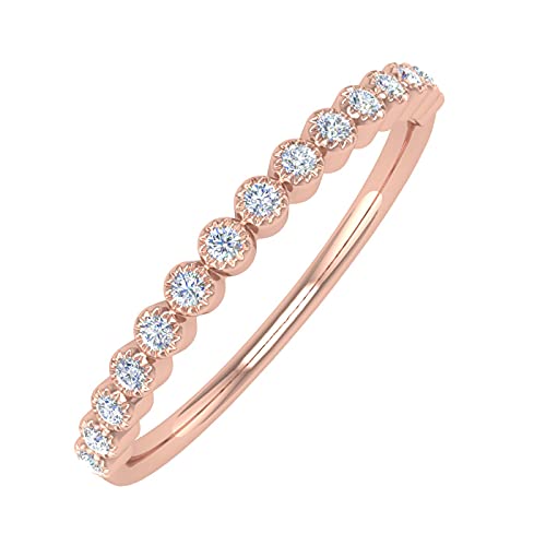 0.08 Carat Diamond Wedding Band Ring in 10K Gold