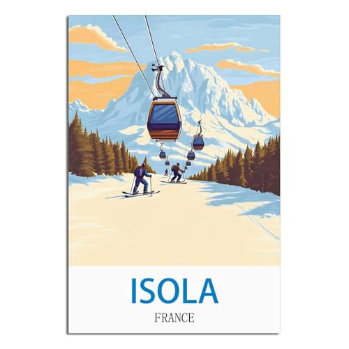 Isola France affiche au style rétro chic avec finitions soignées en format 50x75