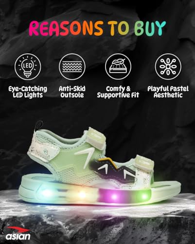 Image of ASIAN KIDS STARWALK-11 Casual Sandals with adjustable velcro closure for easy wear with flexible fitting and trendy and stylish looks ideal for everyday use for kids, girls as well as boys