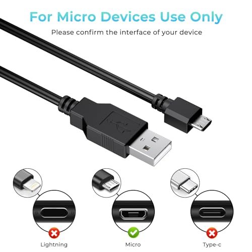 PS4 Controller Charging Cable 6FT (2-Pack),Fast Charging & Data Sync Compatible with PlayStation 4/PS4 Pro/PS4 Slim, X Box One Controller