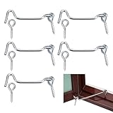 IDNVFY 5 Sätze Silberne Windschutzhaken, Hakenaugeschlösser, Rotierende Fenster- Und Türhaken, Möbelzubehör, Geeignet Für Gartentüren, Hüttenentüren Usw. Geeignet.