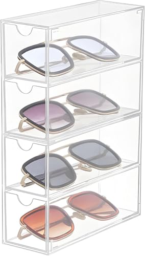 眼鏡置き台 透明アクリル サングラス収納ボックス 単層 クリア メガネケース オーガナイザー 取りやすい 小物入れ