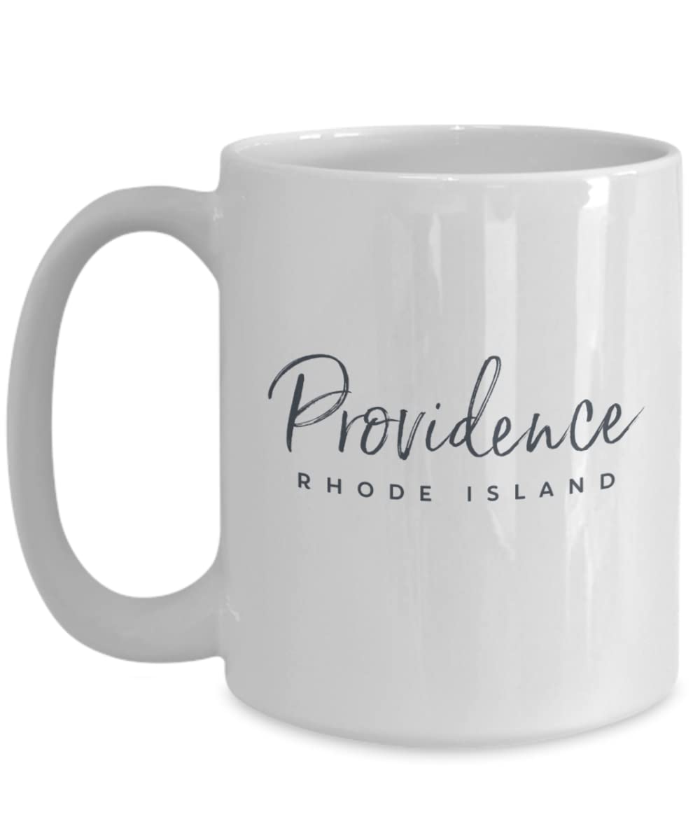Providence Rhode Island White Ceramic Mug | 11 or 15 Ounce City Coffee Cup | Souvenir for Him or Her | Friend Housewarming Idea | I Love My Home