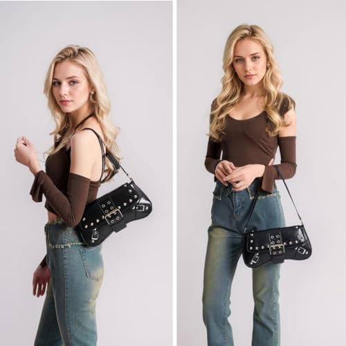 Image of Women's Shoulder Bag Y2K Purses 90s Studded Rivet Punk Handbag,Summer Purses