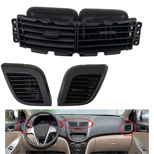 Rejilla de aire acondicionado central con ajuste perfecto para Hyundai Solaris Accent 2011 2