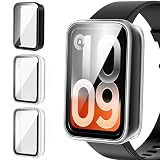 iVoler 3 Pezzi Cover con Vetro Temperato per Xiaomi Smart Band 10 Pro (Non per Edizione in Ceramica) Copertura Completa Pellicola Protettiva Custodia Antiurto Anti-Graffio Case, 2 Trasparente + 1 Nero