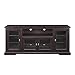 Walker Edison Brahm Classic Glass Door Storage TV Console for TVs up to 80 Inches, 70 Inch, Espresso Brown