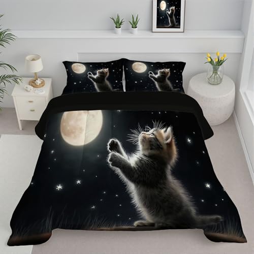Couette d'été 200x200cm imprimé chat mignon édredon microfibre - 2