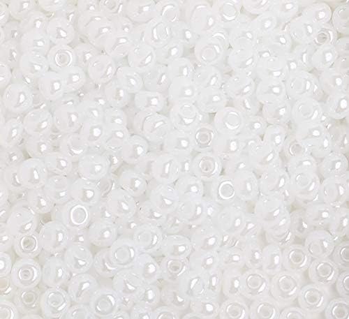 Czech Glass Seed Bead/Pony Bead 6/0 Opaque Pearl Dyed Pale Pink - 500g Bulk Bag by Preciosa (Jablonex)