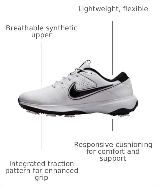 Image of Nike Victory Pro 3 Men's Golf Shoes (Wide) (DX9028-003, Black /Cool Grey /White)