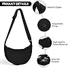 Aucuu Bolso Bandolera Para Mujer, Media Luna Impermeable Bolso Bandolera Nylon, Casual Ligero Bolsa Crossbody Mujer con correa de hombro ajustable, para Viaje, Compras, Escuela, Oficina-Negro #3