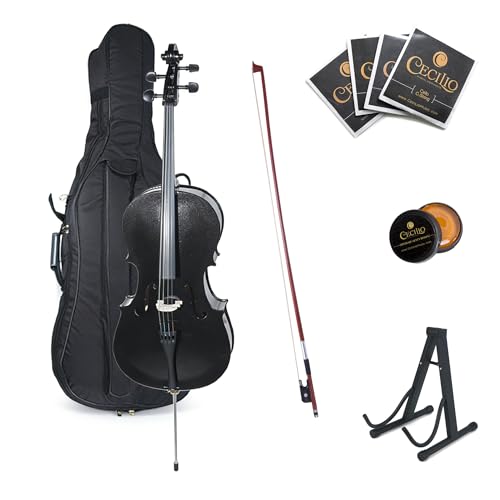 Cecilio 44 Full Size Cello Kit for Beginners Spruce Top Acoustic Cello Cello Kit withBow Stand Rosin Bag Stringed Music Instruments for School Orchestras Performances Black product thumbnail 8