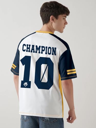 Image of crazymonk Base Ball Team Graphic Printed Oversized T-Shirt - Multi Color