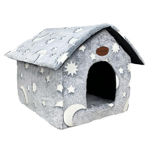 Whiwhi Plüsch Katzenhaus mit Waschbarem Kissen Tragbare Katzenhütte mit Rutschfestem Boden Weiches und Warmes Katzenbett für Drinnen 35x30x35cm Whiwhi Plüsch Katzenhaus mit Waschbarem Kissen Tragbare Katzenhütte mit Rutschfestem Boden Weiches und Warmes Katzenbett für Drinnen 35x30x35cm