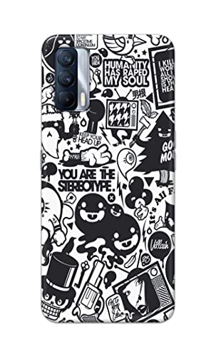 Image of Printed Hard Back Cover Case for Realme X7 Back Cover (Mixed Cartoon) -203