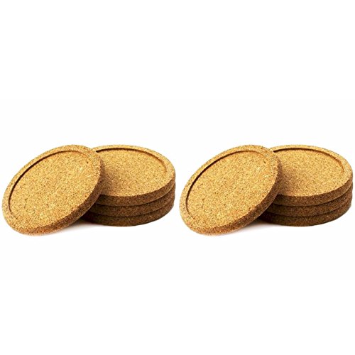 Natural Home Decor Set Of 4 Cork Coasters, 2-Pack (8 Coasters In Total) #TOP1
